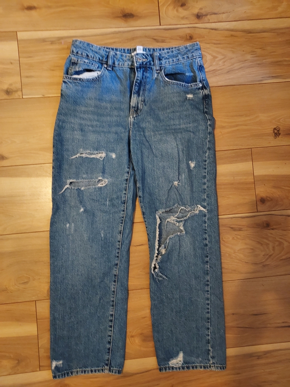 Relaxed Fit Distressed Blue Men's Jeans